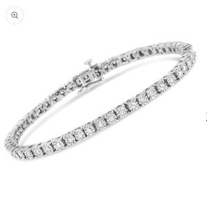 Haus of Brilliance .925 Sterling Silver Diamond Bezel Tennis Bracelet 9"